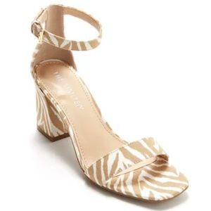 The Limited Callay Block Heel Sandals, Tan/Ivory Animal Print Fabric, 6M…
